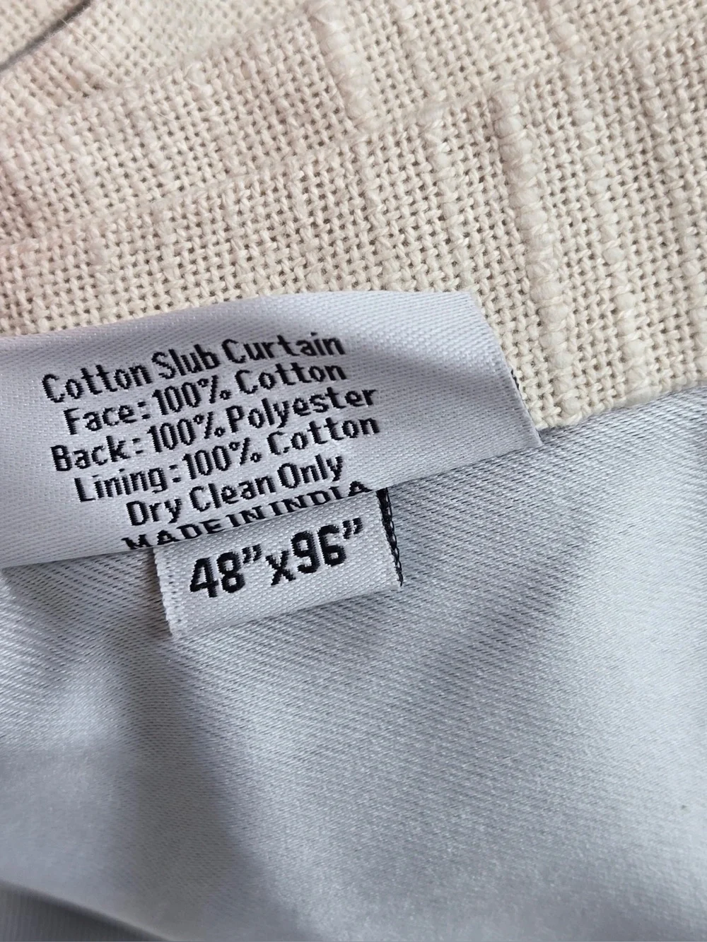 NWOT QUINCE Set Of 2 48x96 Cotton Slub Room Darkening Curtains Natural 1098